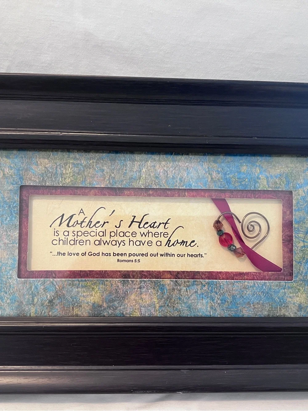 Framed 'A Mother's Heart' blessing poem and scripture Sentimental Plaque